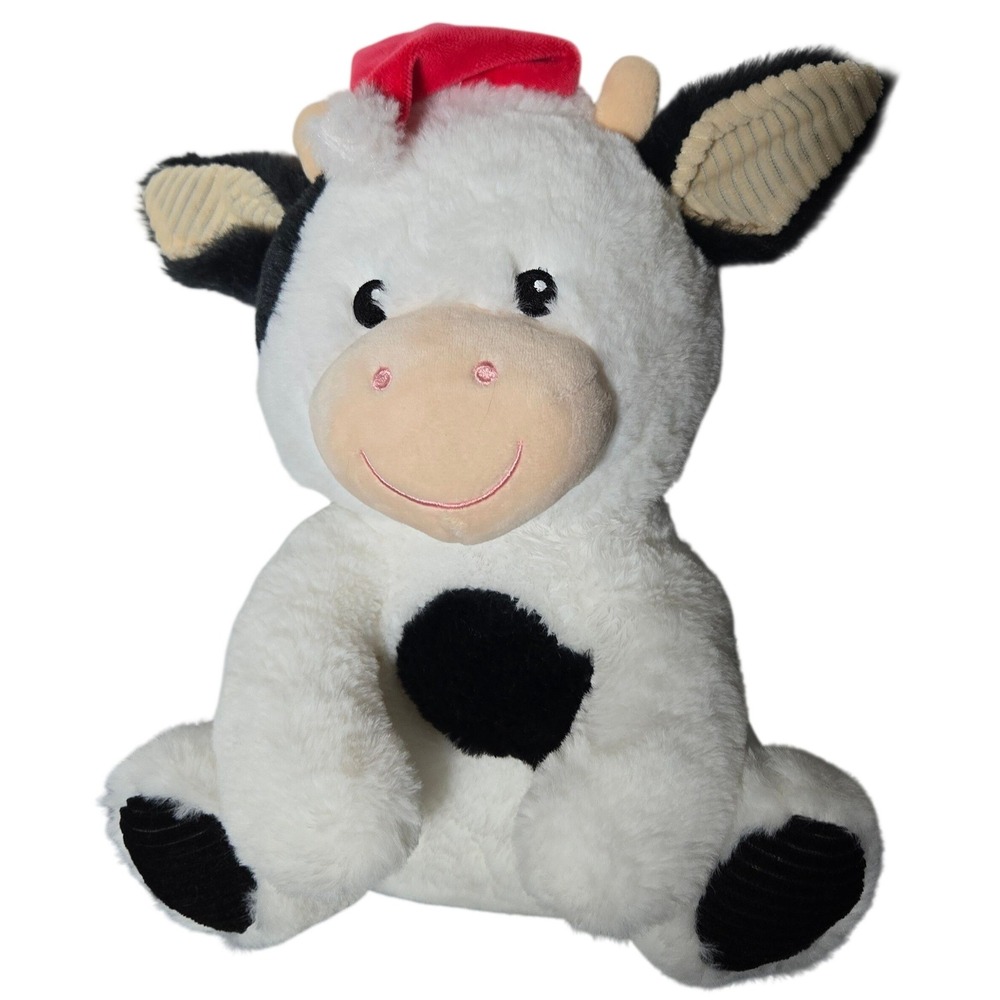 Spark Create Imagine Christmas Cow Plush Stuffed Animal Santa Hat 12" Walmart